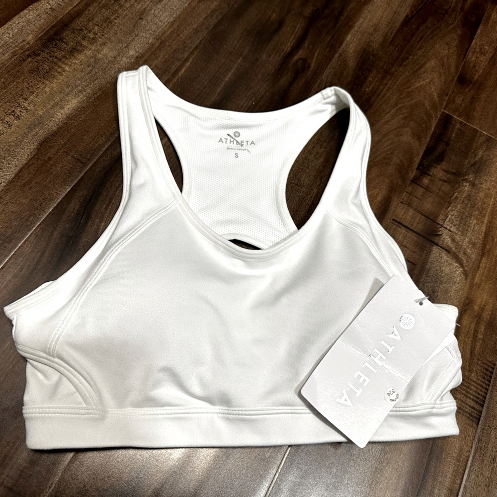 NWT Athleta White Double Dare Bra Small